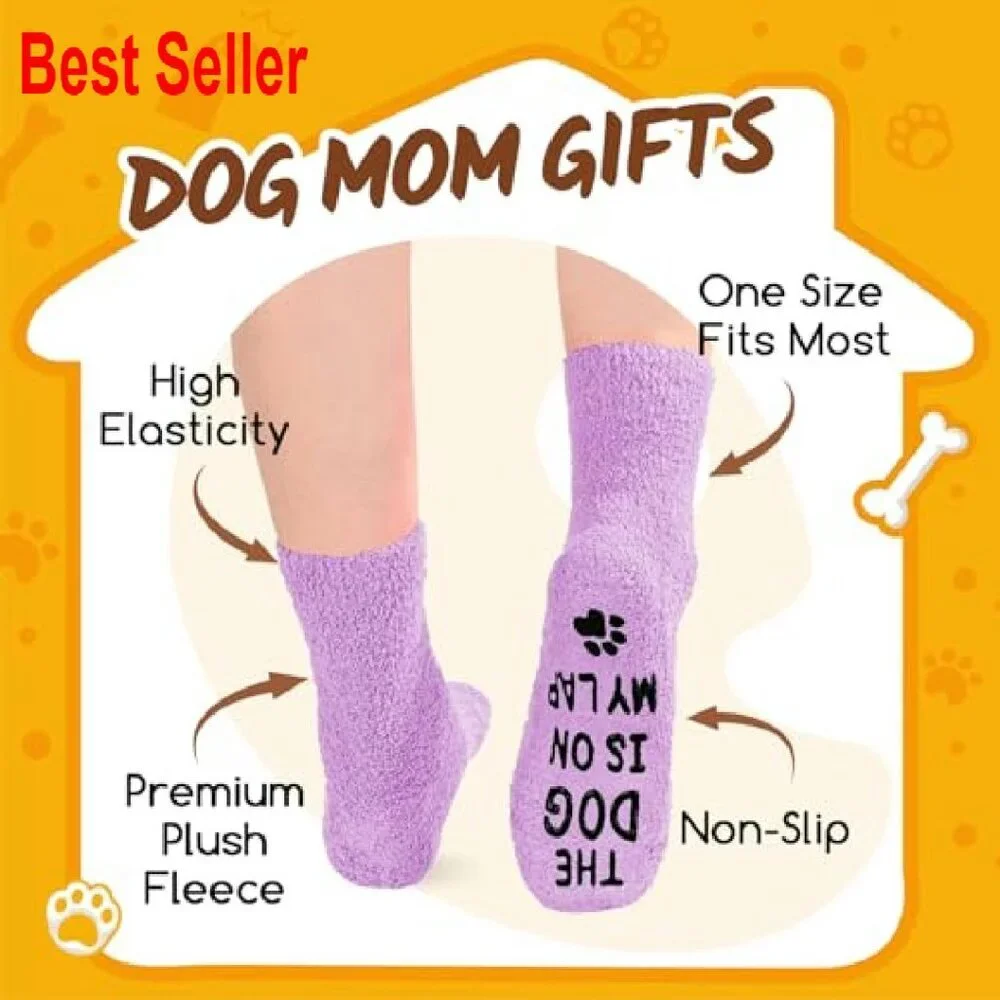 Fuzzy Novelty Socks Plush Fleece Non-Slip Grippers Funny Gift Women's Size - Picture 6 of 8
